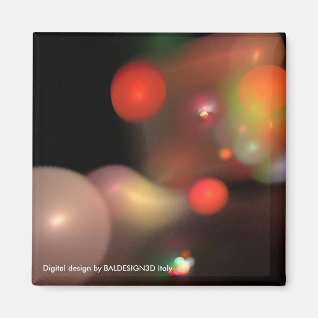 QUANTUM BUBBLES Red violet Magnet (Framsidan)