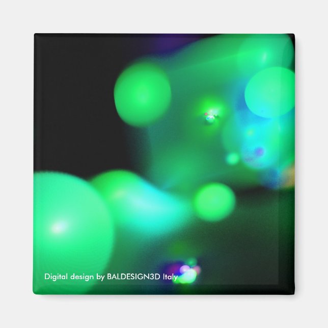 QUANTUM BUBBLES Red violet Magnet (Framsidan)