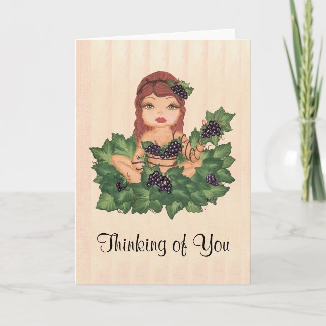 Quantum Cutie Grape Vine Girl Kort (Framsida)