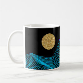 Quantum Disco Dimension Lila Blue Black Guld Kaffemugg
