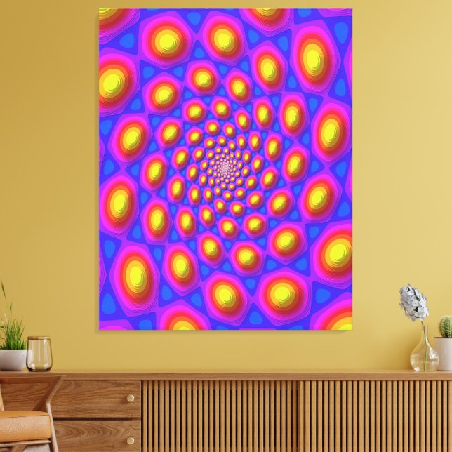 Quantum Eigen State Mandala Konst  Canvastryck (Insitu (Vardagsrum))