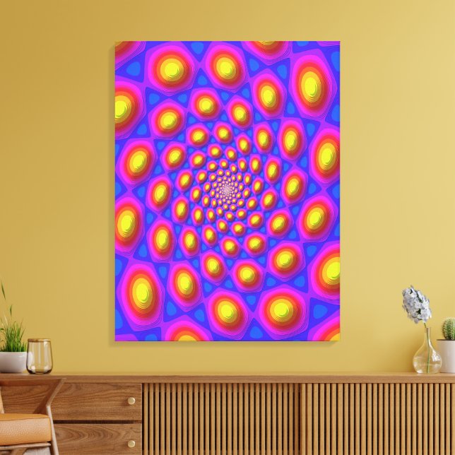 Quantum Eigen State Mandala Konst  Canvastryck (Insitu (Vardagsrum))