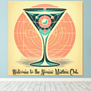 Quantum Entanglement Atomic Martini Club Cocktail Canvastryck
