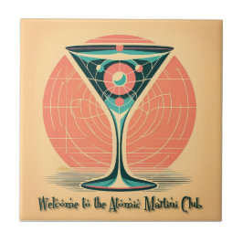 Quantum Entanglement Atomic Martini Club Cocktail Kakelplatta