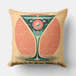 Quantum Entanglement Atomic Martini Club Cocktail Kudde