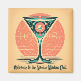 Quantum Entanglement Atomic Martini Club Cocktail Magnet