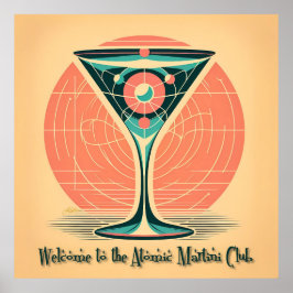 Quantum Entanglement Atomic Martini Club Cocktail Poster