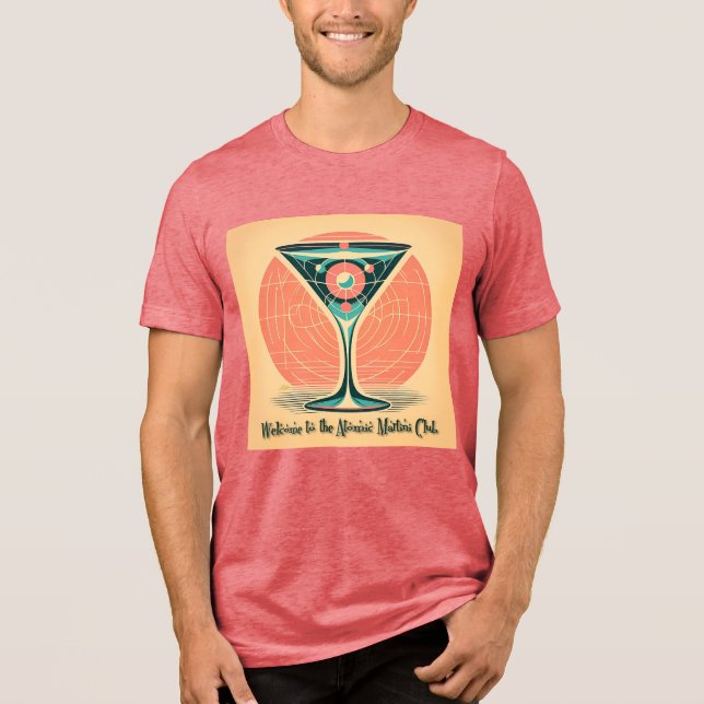Quantum Entanglement Atomic Martini Club Cocktail T Shirt (Framsida)