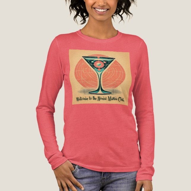 Quantum Entanglement Atomic Martini Club Cocktail T Shirt (Framsida)