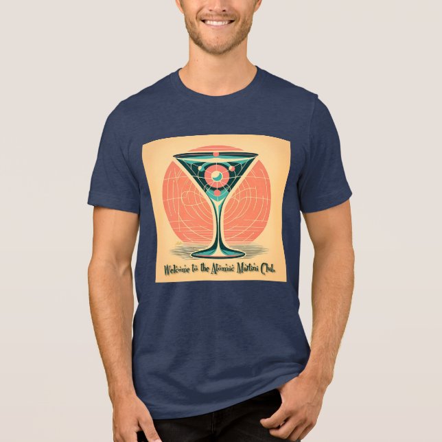 Quantum Entanglement Atomic Martini Club Cocktail T Shirt (Framsida)