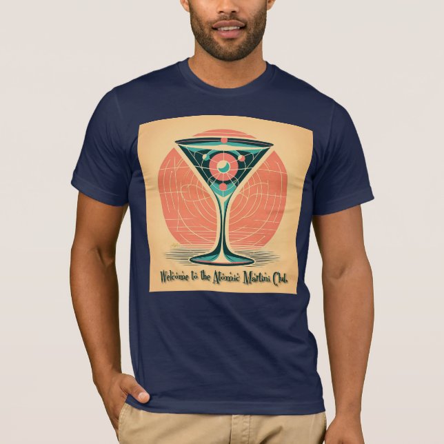 Quantum Entanglement Atomic Martini Club Cocktail T Shirt (Framsida)
