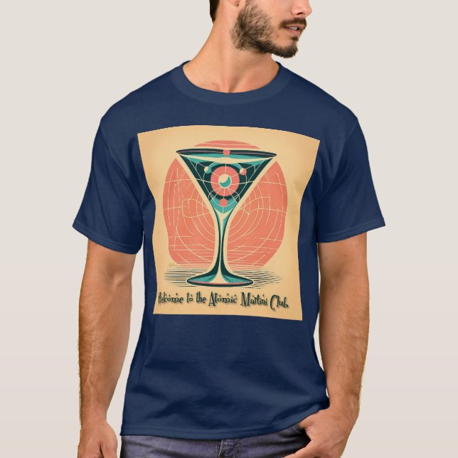 Quantum Entanglement Atomic Martini Club Cocktail T Shirt (Framsida)