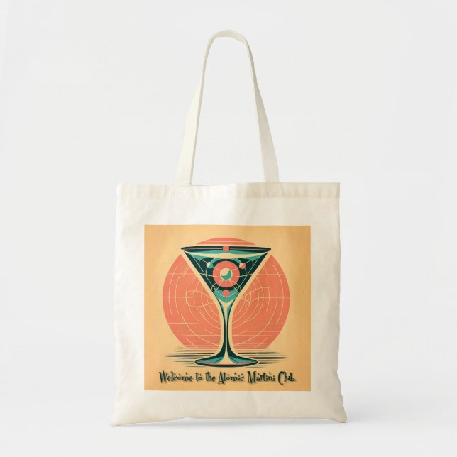 Quantum Entanglement Atomic Martini Club Cocktail Tygkasse (Framsidan)