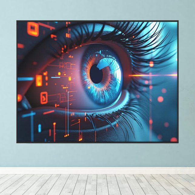 Quantum Eye canvastryck med ram (Insitu (trägolv))