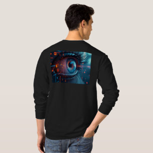 Quantum Eye herr långärmad svart T-shirt baksida