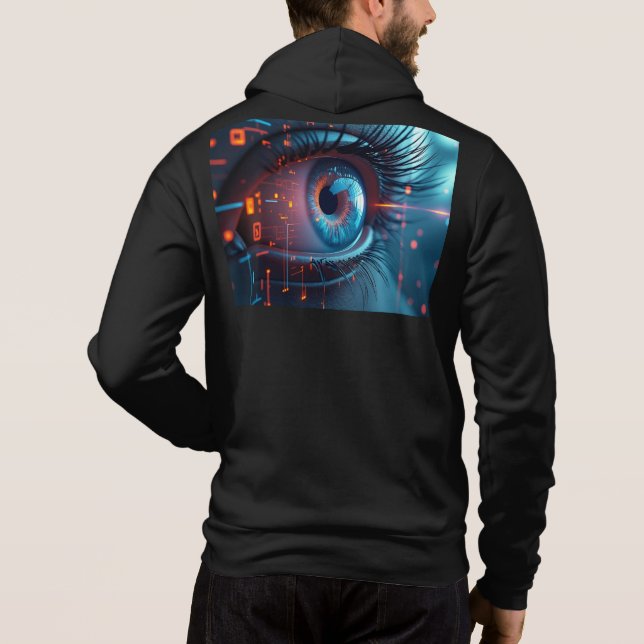 Quantum Eye men Bella black hooded sweatshirt T Shirt (Baksida)