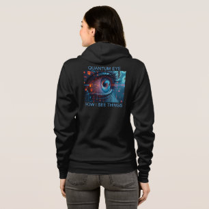 Quantum Eye saker kvinnor Bella svart hoodie baksi T Shirt