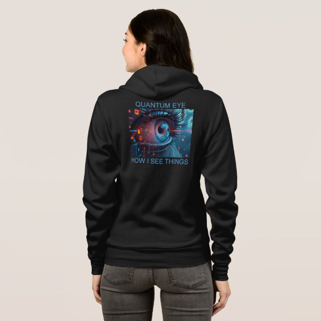 Quantum Eye saker kvinnor Bella svart hoodie T Shirt (Hel baksida)