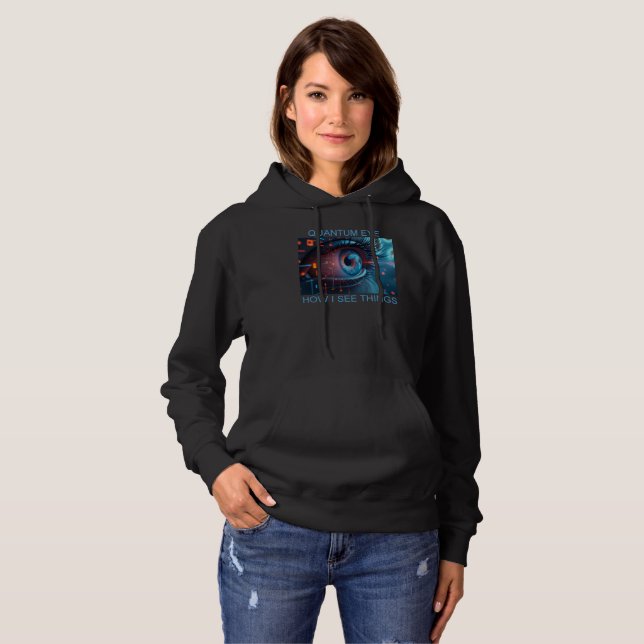 Quantum Eye saker kvinnor svart hoodie T Shirt (Hel framsida)