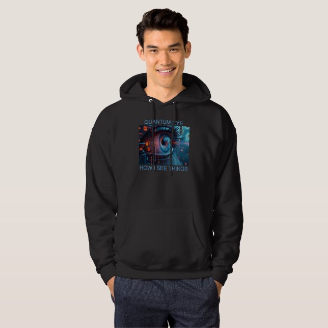 Quantum Eye-saker män svart hoodie (Hel framsida)