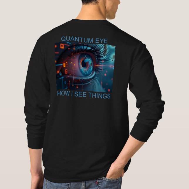 Quantum Eye saker män svart långärmad skjorta bk T Shirt (Baksida)