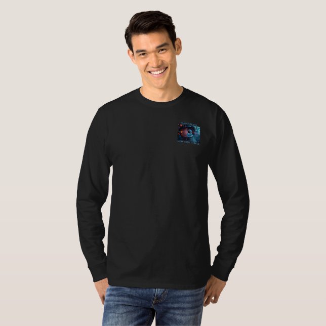 Quantum Eye saker män svart långärmad T-shirt (Hel framsida)