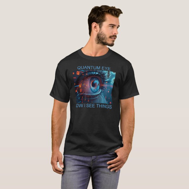 Quantum Eye saker män svart T-shirt (Hel framsida)