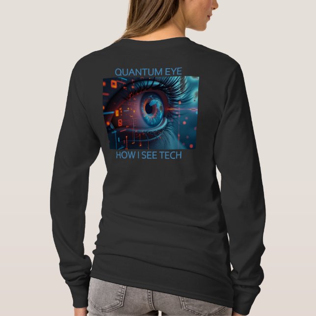 Quantum Eye tech kvinnor svart lång ärm tröja baks (Baksida)