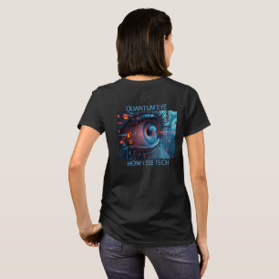 Quantum Eye tech kvinnor svart T-shirt baksida