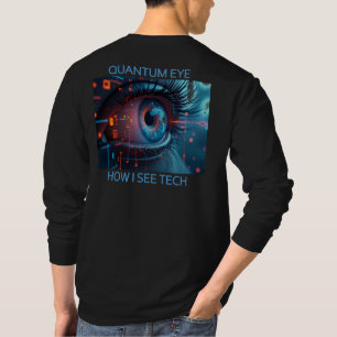 Quantum Eye tech män svart långärmad skjorta baksi T Shirt