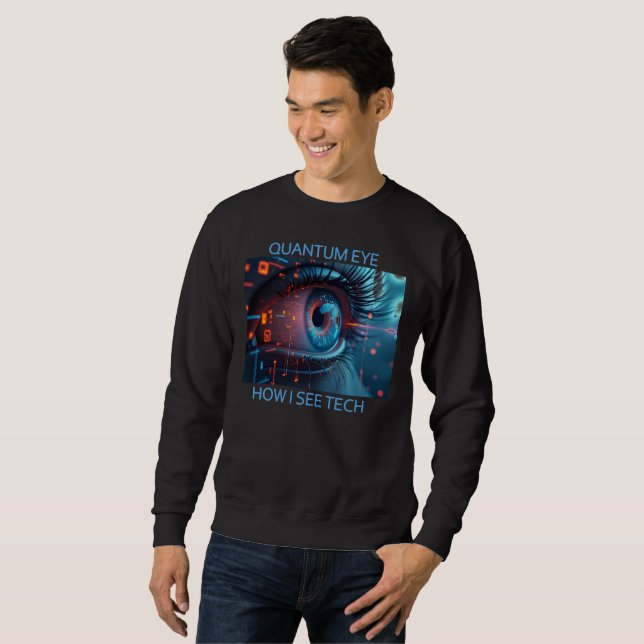 Quantum Eye tech män svart sweatshirt (Hel framsida)