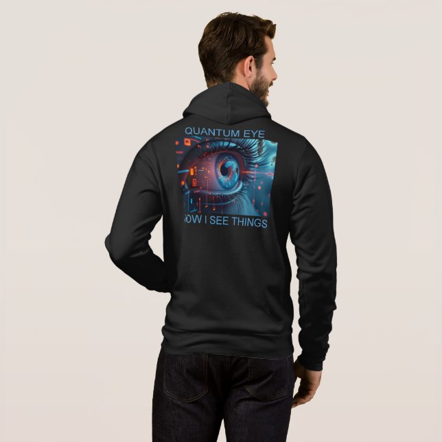 Quantum Eye things men Bella black hoodie T Shirt (Hel baksida)