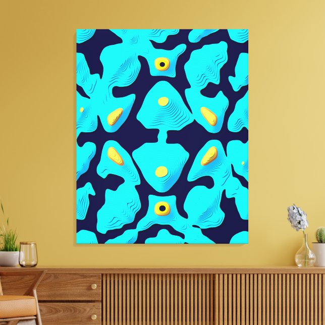 Quantum Floral Pattern Design  Canvastryck (Insitu (Vardagsrum))