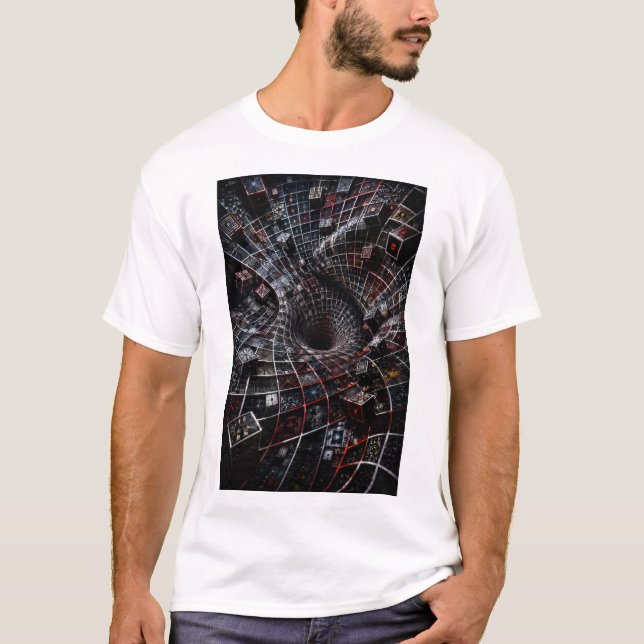 Quantum Grid 3D-illusion  T Shirt (Framsida)