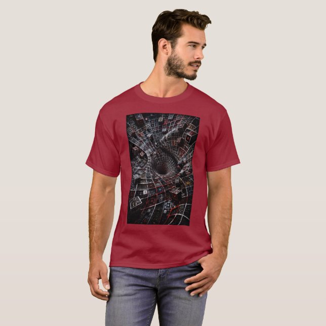 Quantum Grid 3D Illusions T-Shirt (Hel framsida)