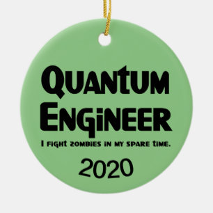 Quantum Ingenjör Zombie Fighter Julgransprydnad Keramik