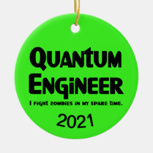 Quantum Ingenjör Zombie Fighter Julgransprydnad Keramik