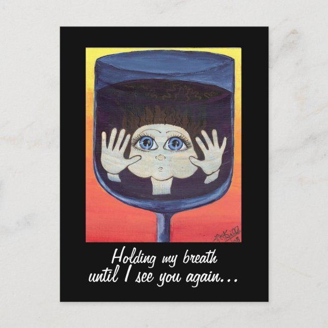 Quantum Kid i Vin Glass Thinking of You Vykort (Framsida)