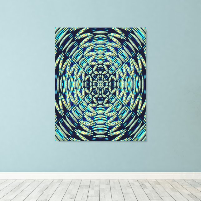 Quantum Mandala Art Canvastryck (Insitu (trägolv))