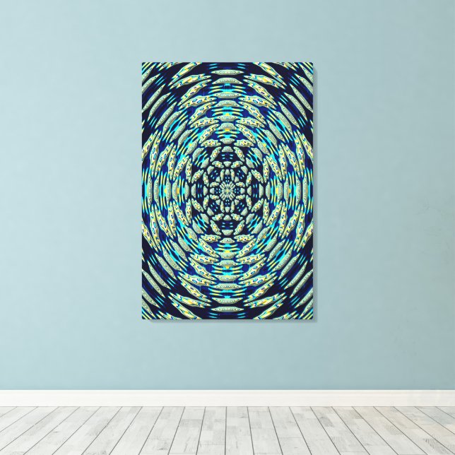 Quantum Mandala Konst Canvastryck (Insitu (trägolv))