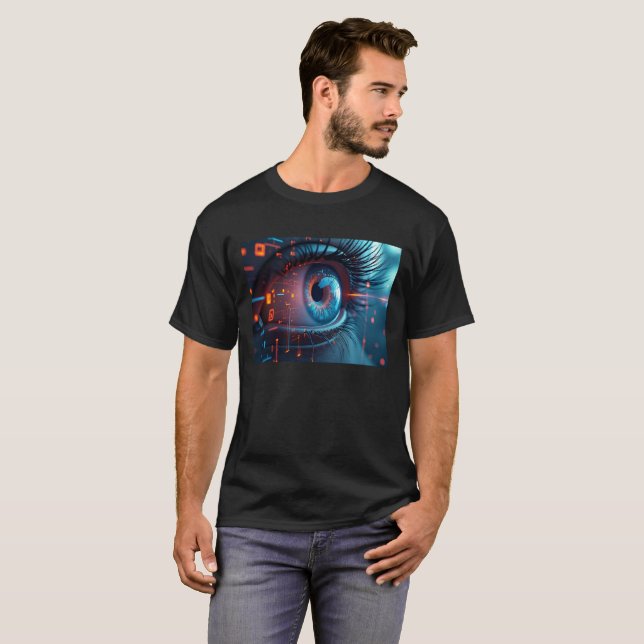 Quantum Öga manar svart T-shirt (Hel framsida)