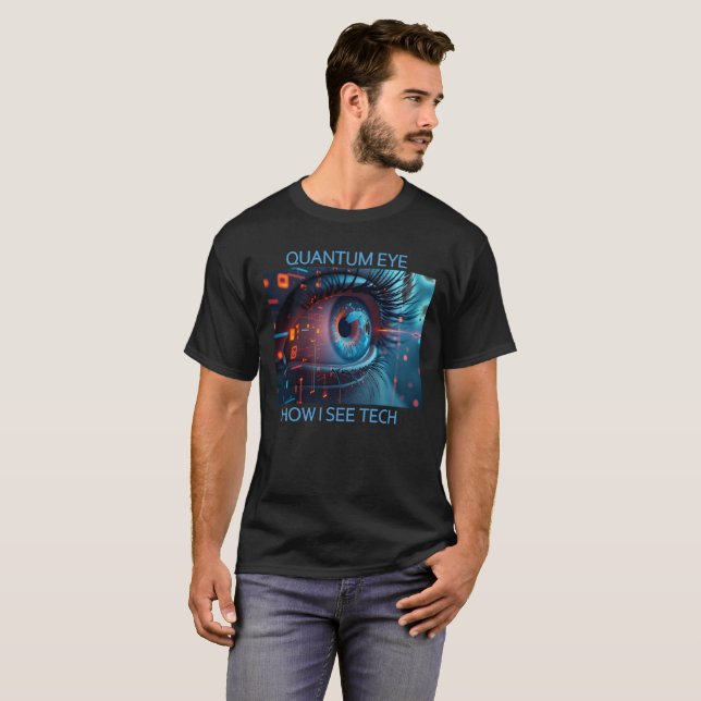 Quantum Öga Tech manar svart T-shirt (Hel framsida)