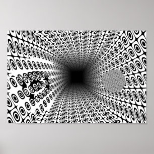 Quantum Ramanujan Tunnel Geometrisk OP Art Mönster Poster