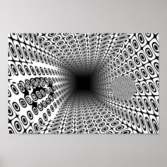 Quantum Ramanujan Tunnel Geometrisk OP Art Mönster Poster (Framsidan)