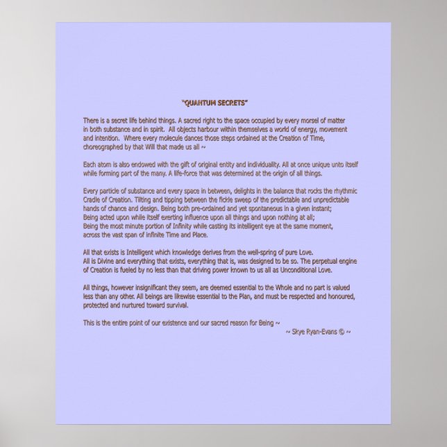 "QUANTUM SECRETS" © Skriv ut eller Poster (Framsidan)