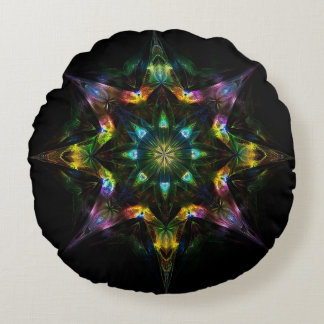 Quantum Starfire - Sakral geometri Kosmisk Mandala Rund Kudde