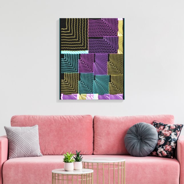Quantum U-labyrint Geometriskt Mönster  Canvastryck (Insitu (Vardagsrum))