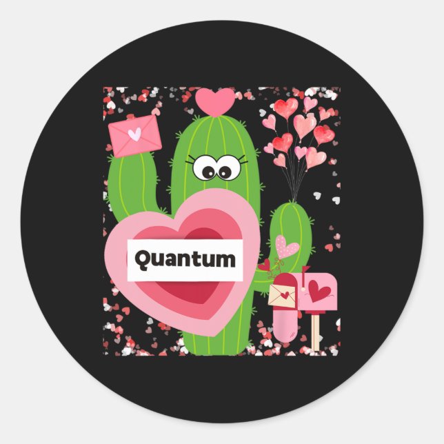 Quantum Valentine  Runt Klistermärke (Framsida)