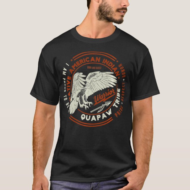 Quapaw Tribe Native Indian Proud Respect T Shirt (Framsida)