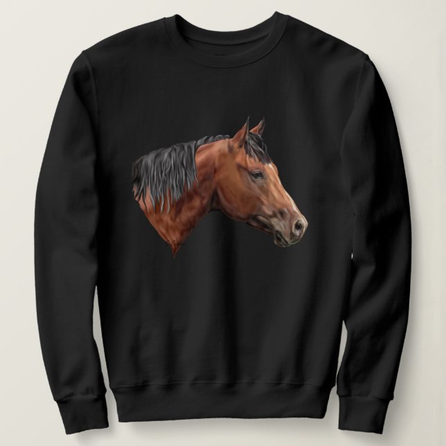 Quarab Häst Porträtt Tryck Tee Shirt (Design framsida)